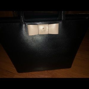 Black Kate Spade Tote with Pink Bow